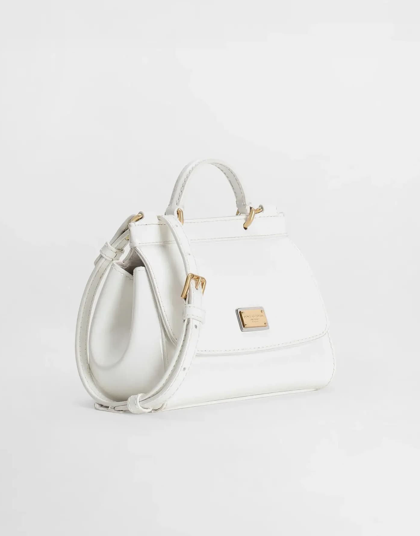 Dolce & Gabbana Kids' Patent Leather Mini Sicily Bag in White - 2