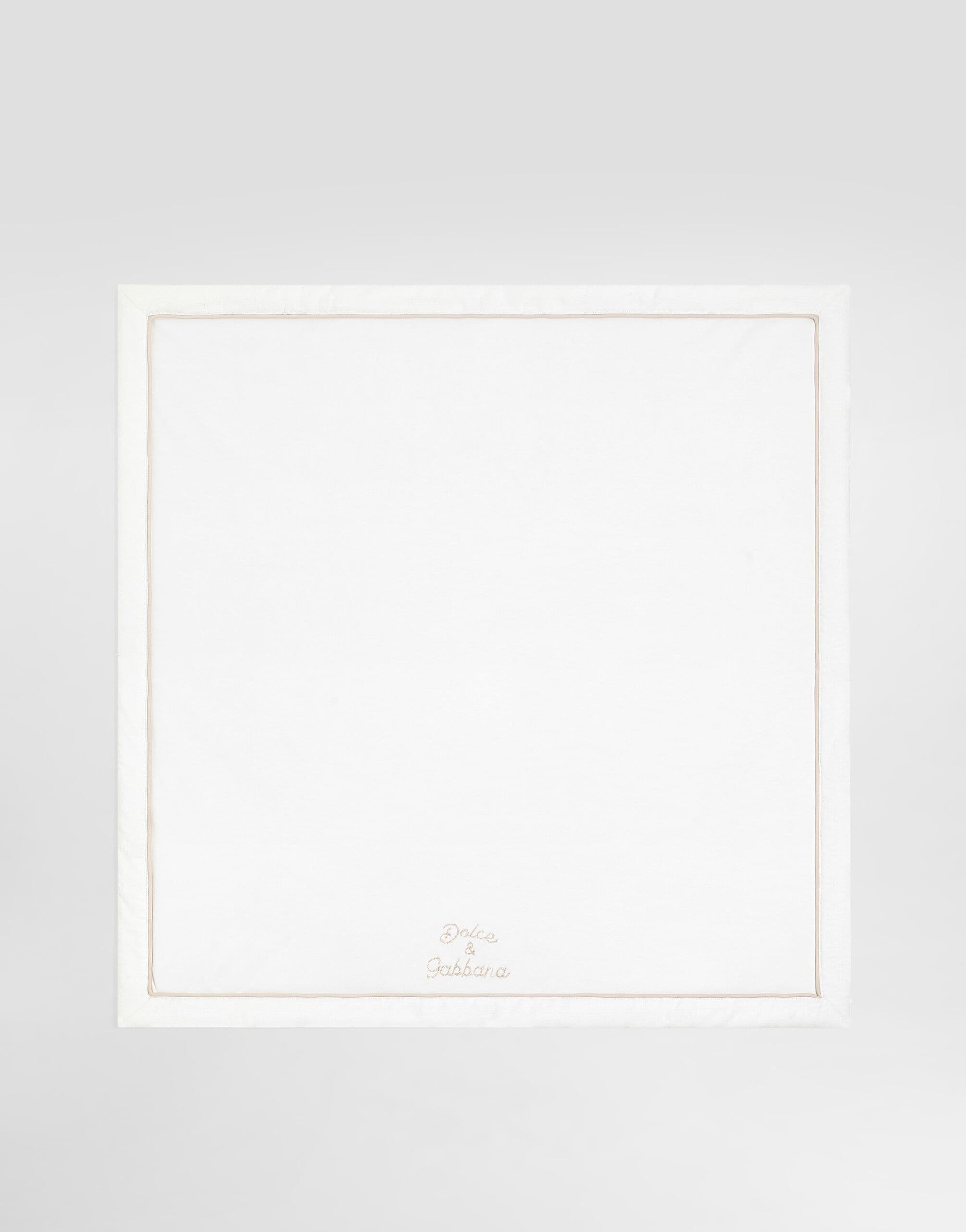 Dolce & Gabbana Kids' Baby Interlock and Linen Blanket with Embroidery - 1