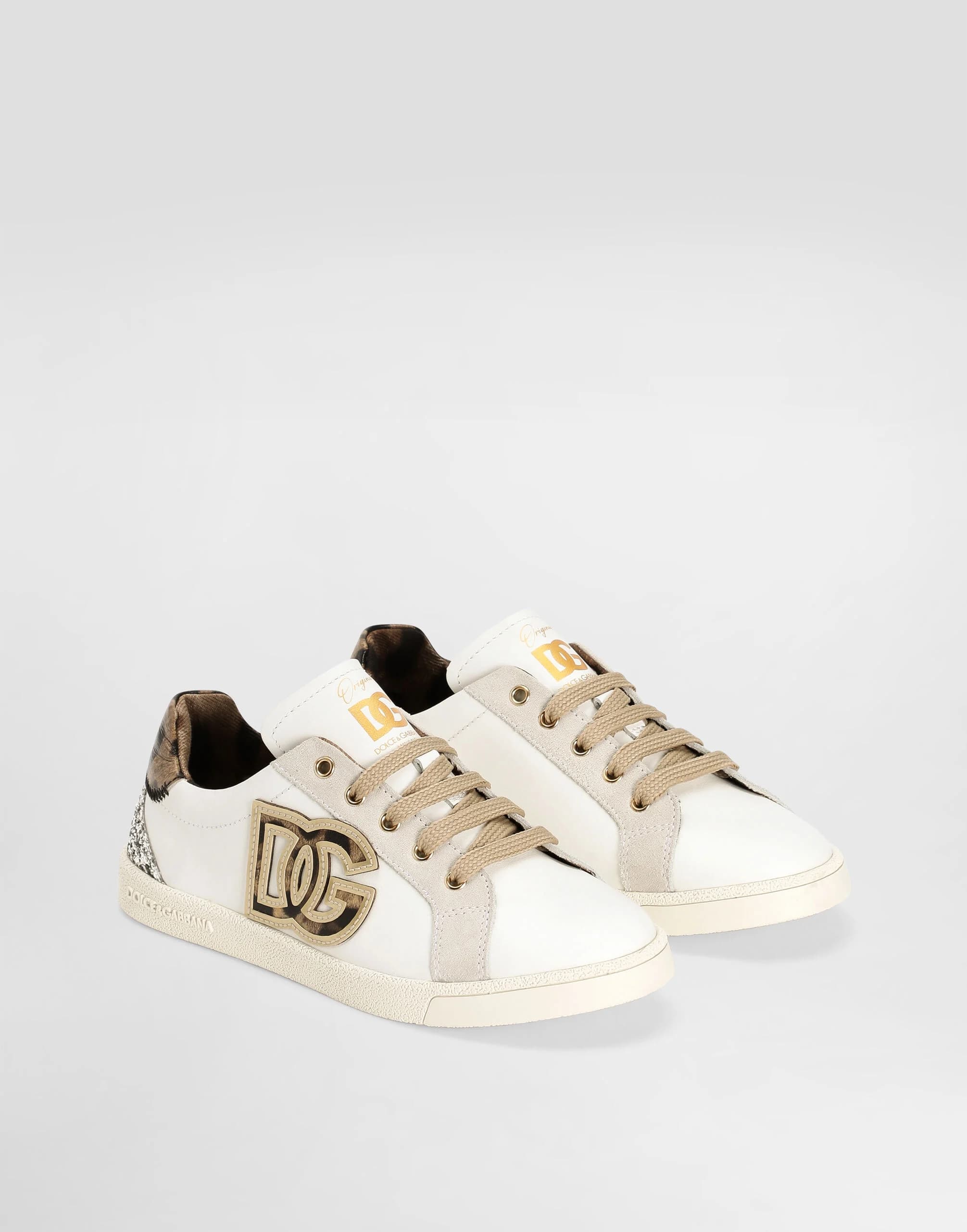 Dolce & Gabbana Kids DG Original Sneakers in Calfskin and Split Leather - 2