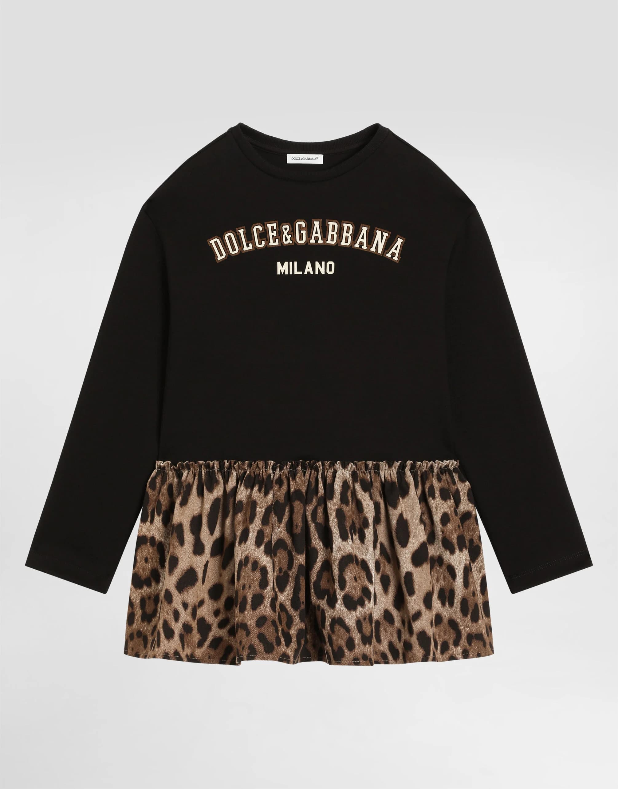 Dolce & Gabbana Kids Cotton Dress with DG Logo - 1