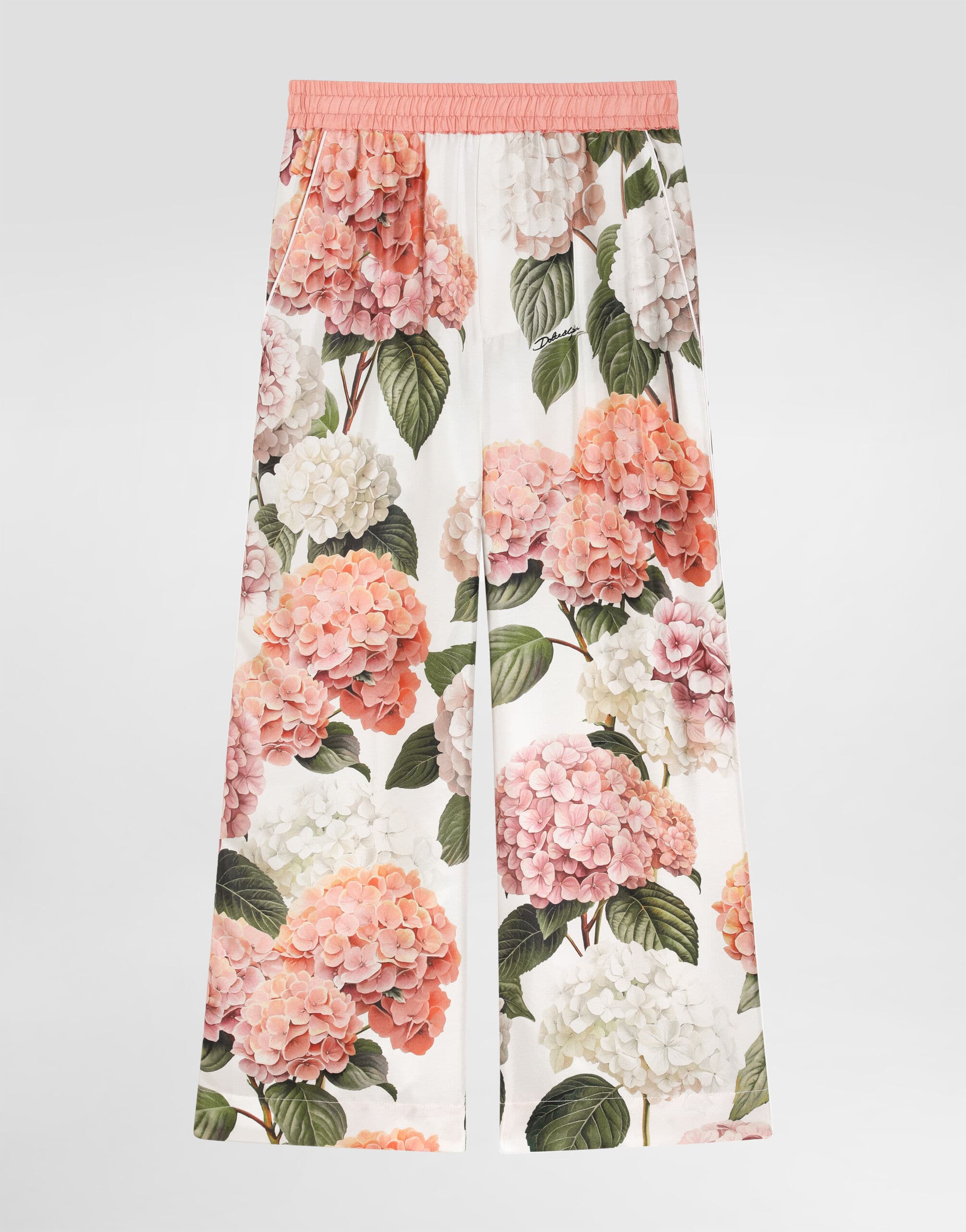 Dolce & Gabbana Kids' Hydrangea-Print Vanity Silk Twill Trousers - 1