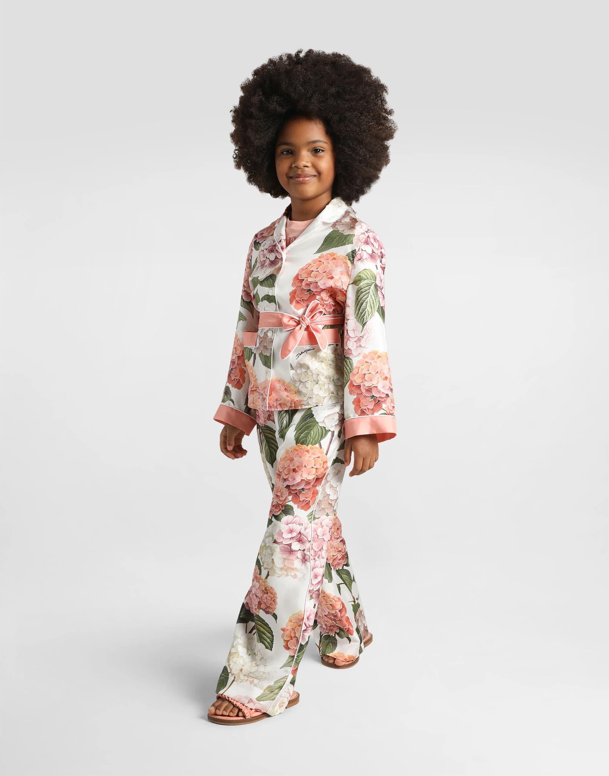 Dolce & Gabbana Kids Hydrangea-Print Vanity Twill Silk Shirt - 2