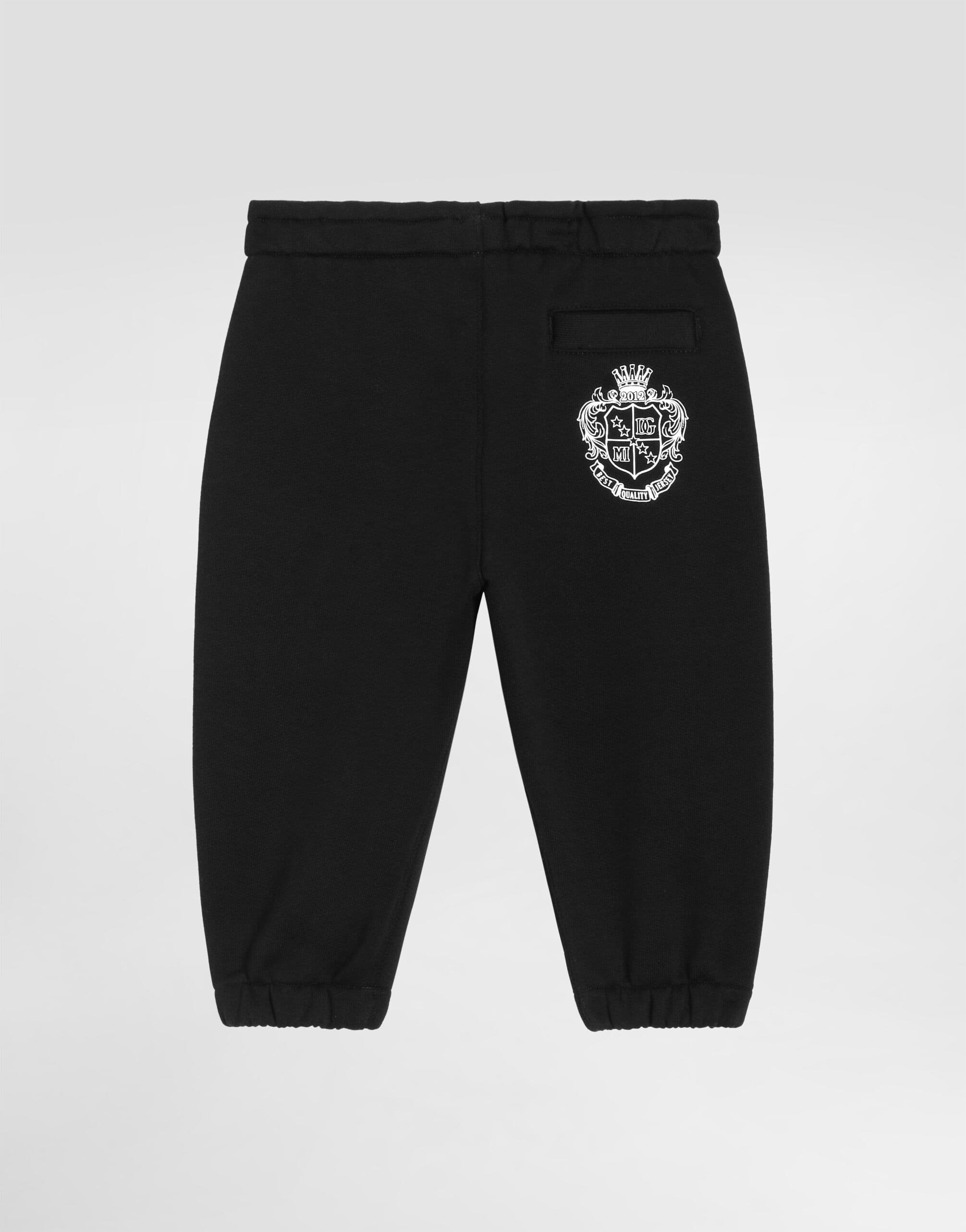 Dolce & Gabbana Kids Black Cotton Sweatpants with DG Logo - 2