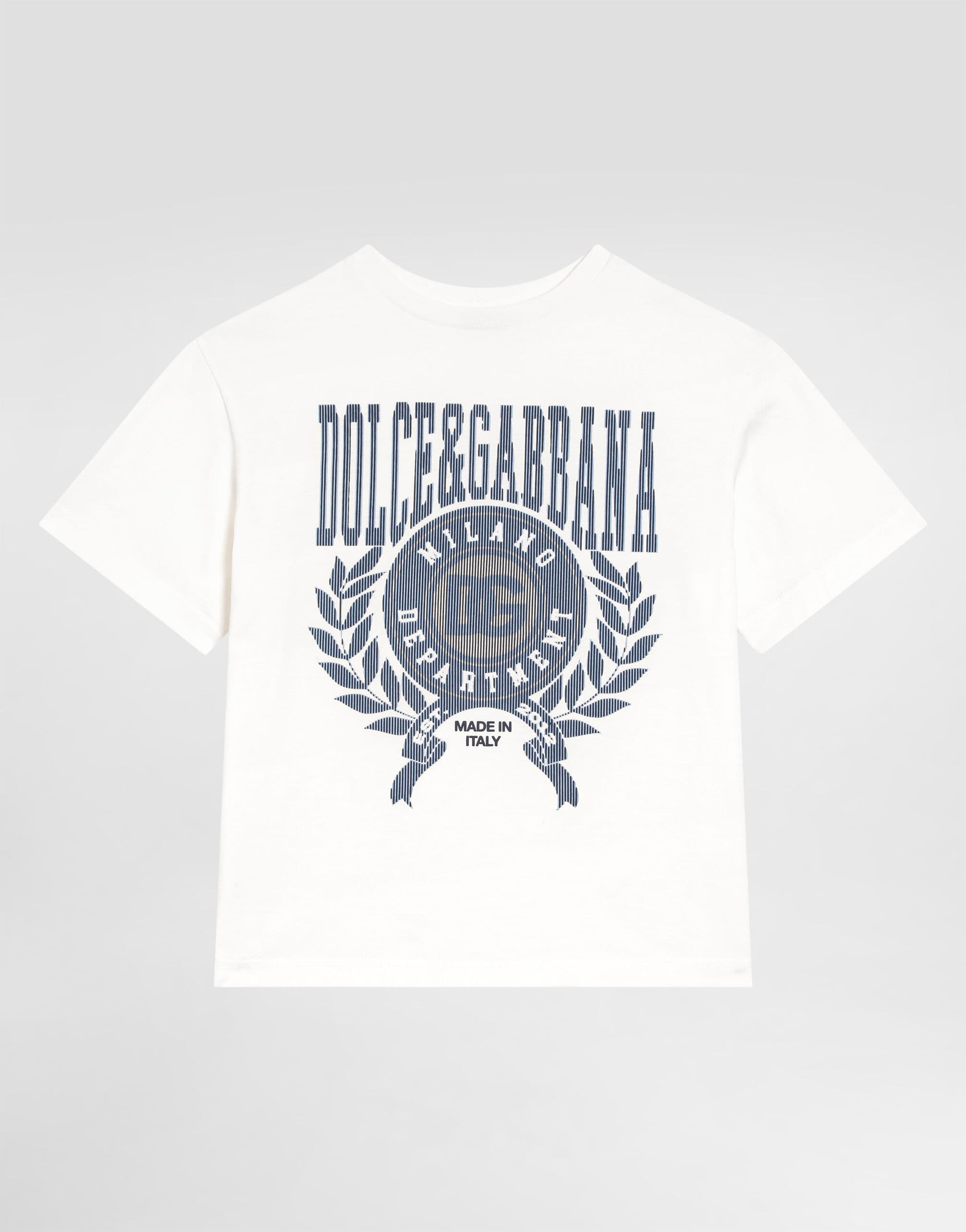 Dolce & Gabbana Kids T-Shirt with Dolce&Gabbana Print  - 1